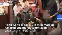 Hong Kong meclisinde Çin milli marşına hakaret yasası kavgaya neden oldu