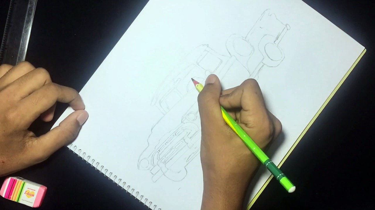 How To Draw A Chevrolet Pick(1957) Up Step By Step  Pencil Drawing