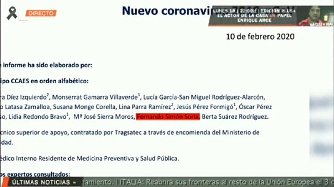 El Dr. Simón sabía la virulencia del covid-19