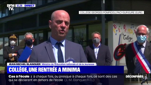 185.000 collégiens de retour à l'école: Jean-Michel Blanquer souligne un début très important