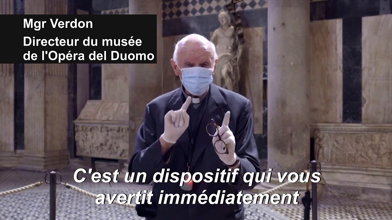 Coronavirus: dans la cathédrale de Florence, un "collier de distanciation" pour les visiteurs