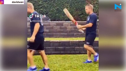 Watch: David Warner challenges fans to replicate his favourite shots