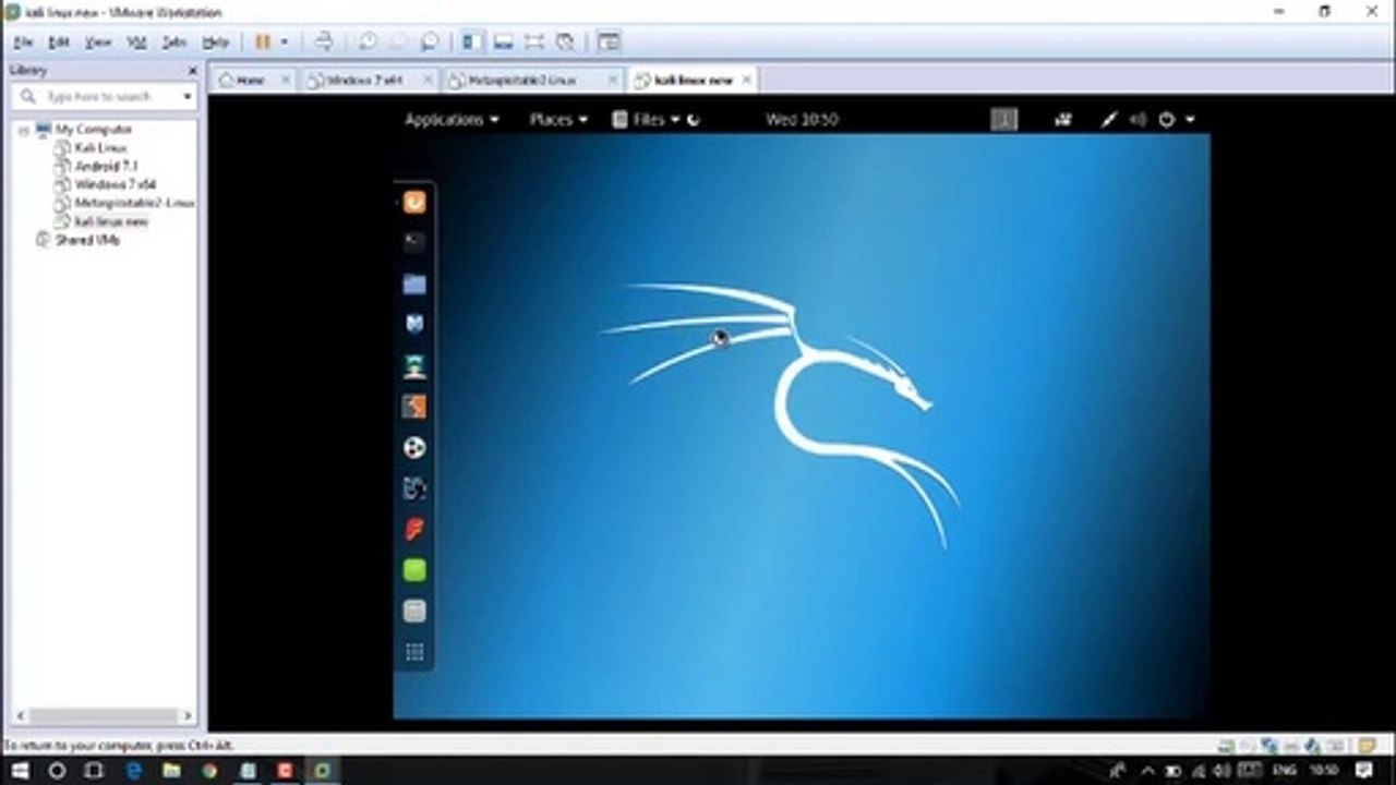 Kali Linux installation in VMware + VMware tools in Windows 10