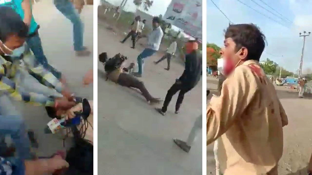 VIDEO: राजकोट में प्रवासियों का बवाल, पत्रकार-SP का सिर फोड़ा, वाहन तोड़े