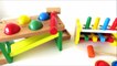 Baby wooden toy learning video learn colors learn shapes hammer balls learn English
