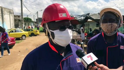 Intervention des agents de la CIE sur le réseau électrique d’Anono extension