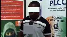 Le cyber-activiste pro-Gbagbo Yapo Ebiba François Fiacre, Alias “Serge Koffi le drone“ présenté à la suite de son interpellation par la PLCC