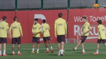 El Barça recupera los rondos en sus entrenamientos