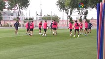 Primer entrenamiento en grupos del Sevilla FC