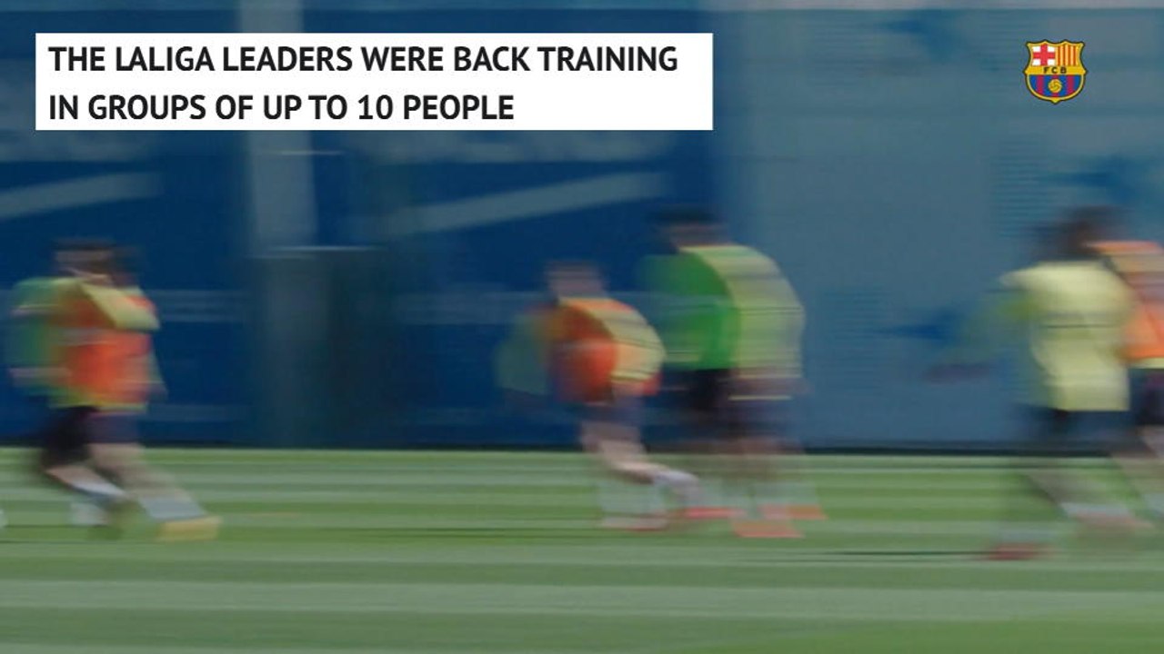 Barcelona resume group training sessions