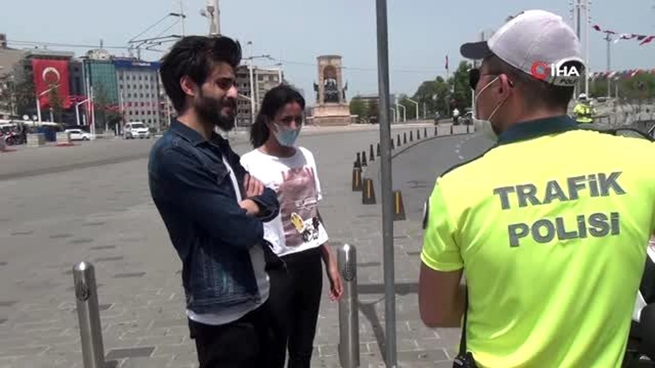 Taksim'de maske takmayan Ürdünlü şahısa ceza