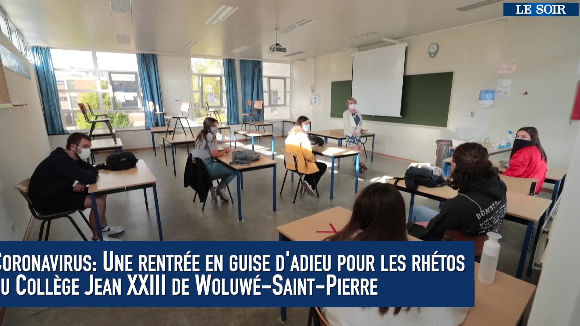 Coronavirus: Une rentrée en guise d'adieu pour les réthos du Collège Jean  XXIII de Woluwé-Saint-Pierre - Vidéo Dailymotion