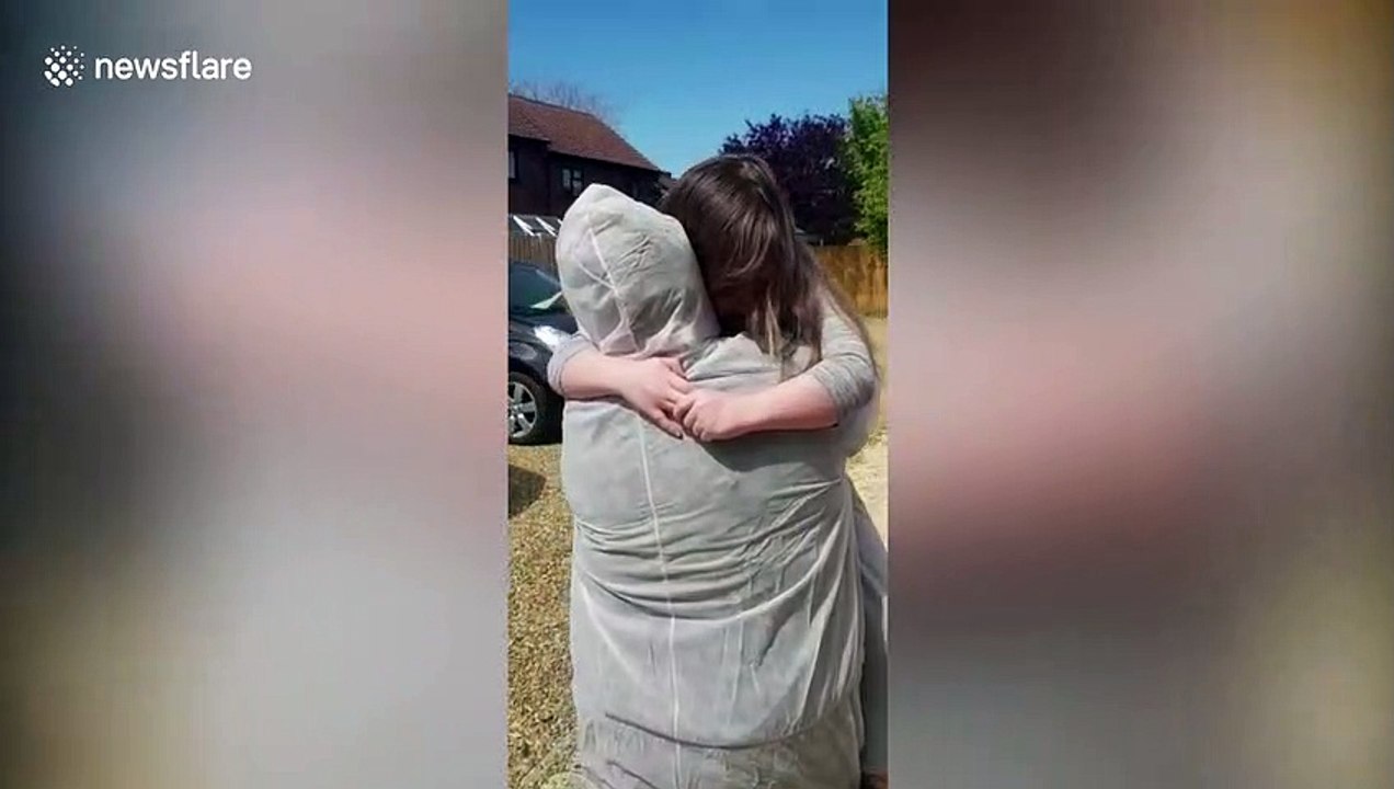 UK care worker reunited with her daughter after two MONTHS apart