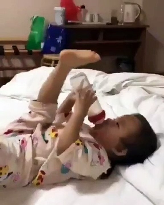 Super Cool Baby Drinking Milk in Style | Baby drinks milk