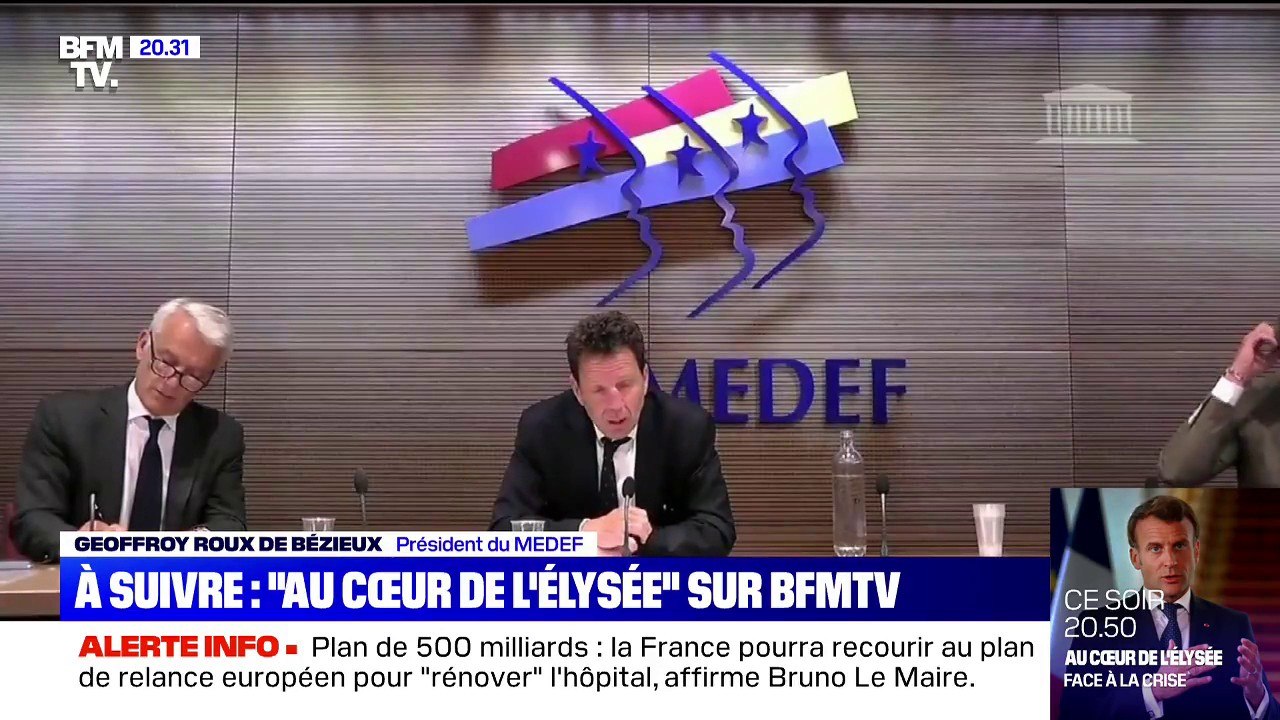 Coronavirus: Geoffroy Roux de Bézieux (Medef) craint "des faillites"
