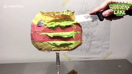 Natalie Sideserf in Texas creates an adorable cake made to look like Raymond from 'Animal Crossing'