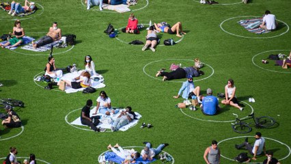 This Brooklyn Park Painted Circles on the Grass to Ensure Social Distancing