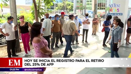 Edición Mediodía: Hoy se inició el registro para el retiro del 25% de AFP