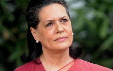 Sonia Gandhi addresses the gathering at the coronation ceremony