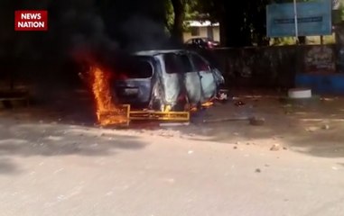 Violent protests erupt in Uttar Kannada, IG western range’s vehicle torched