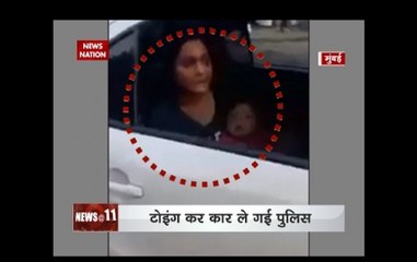 Mumbai: Traffic cops tow car with woman breastfeeding her baby