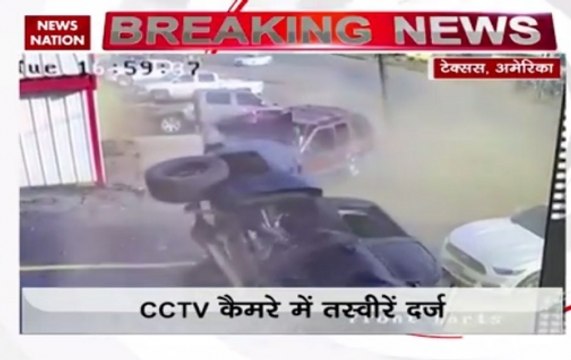 CCTV footage: Car crashed into 2 other cars on road side in Texas