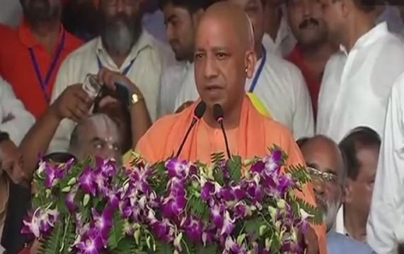 UP CM Yogi Adityanath performs aarti on the banks of Saryu river in Ayodhya