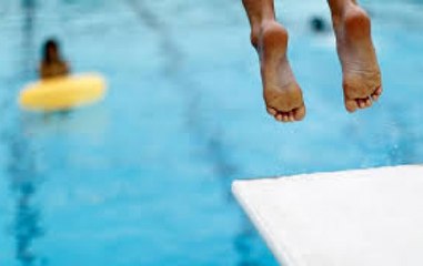 Jumping into pools from the highest point