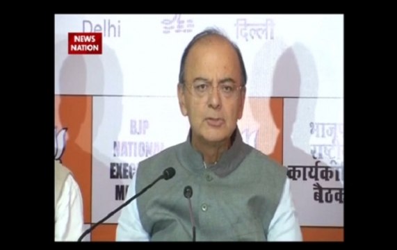 Finance Minister Arun Jaitley addresses media on BJP National Executive meeting