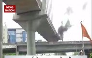Bus catches fire on Andheri flyover in Mumbai