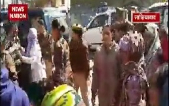 People protest after a youngster dies by electric current in Ghaziabad