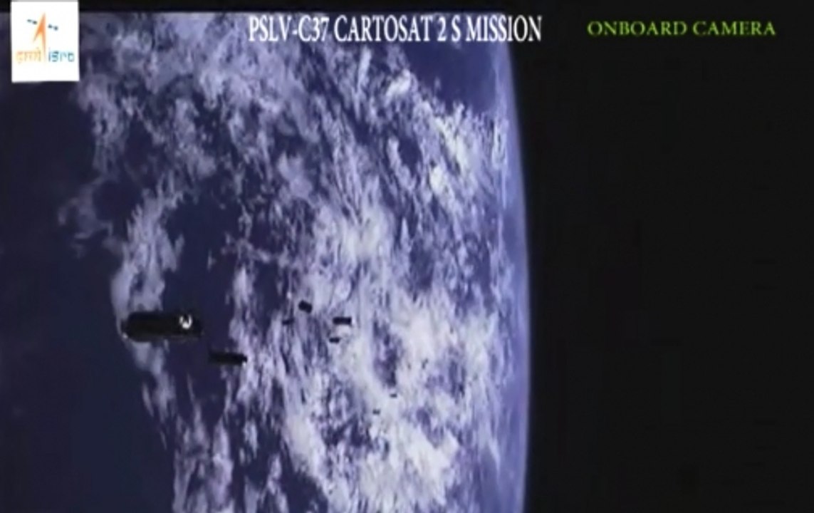 PSLV-C37 Lift off and Onboard Camera Video