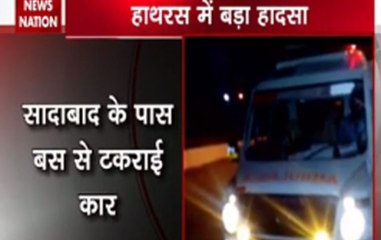 Six people die as car and bus crash in Hathras