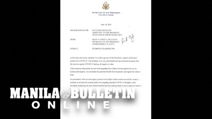 White House physician approves Trump usage of hydroxychloroquine (statement)