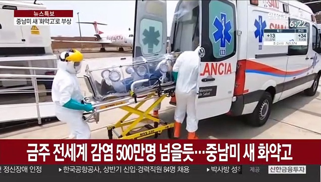 금주 전 세계 감염 500만명 넘을 듯…중남미 새 '화약고'
