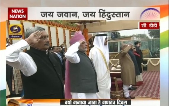 Indians pay respect to national anthem on 68th Republic Day