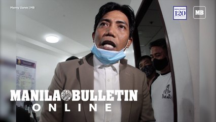 Francis Leo Marcos speaks to the media after an arrest warrant was served against him