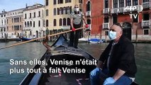 A Venise, les gondoles sont de retour sur les canaux et attendent leurs clients