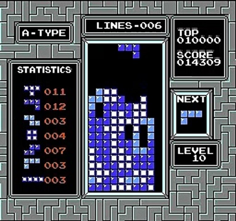 Tetris (USA) SNES Gravity - A-Type Playthrough #2