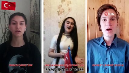 Türk, Rus ve Azeri gençlerden 19 Mayıs Marşı