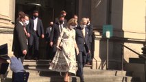 E couple royal rend visite aux Musées Royaux des Beaux-arts de Belgique qui rouvre ces portes au public