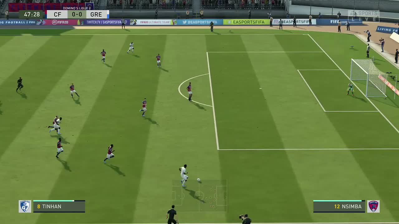 Clermont Foot 63 - Grenoble Foot 38 sur FIFA 20 : résumé et buts (L2 - 35e journée)