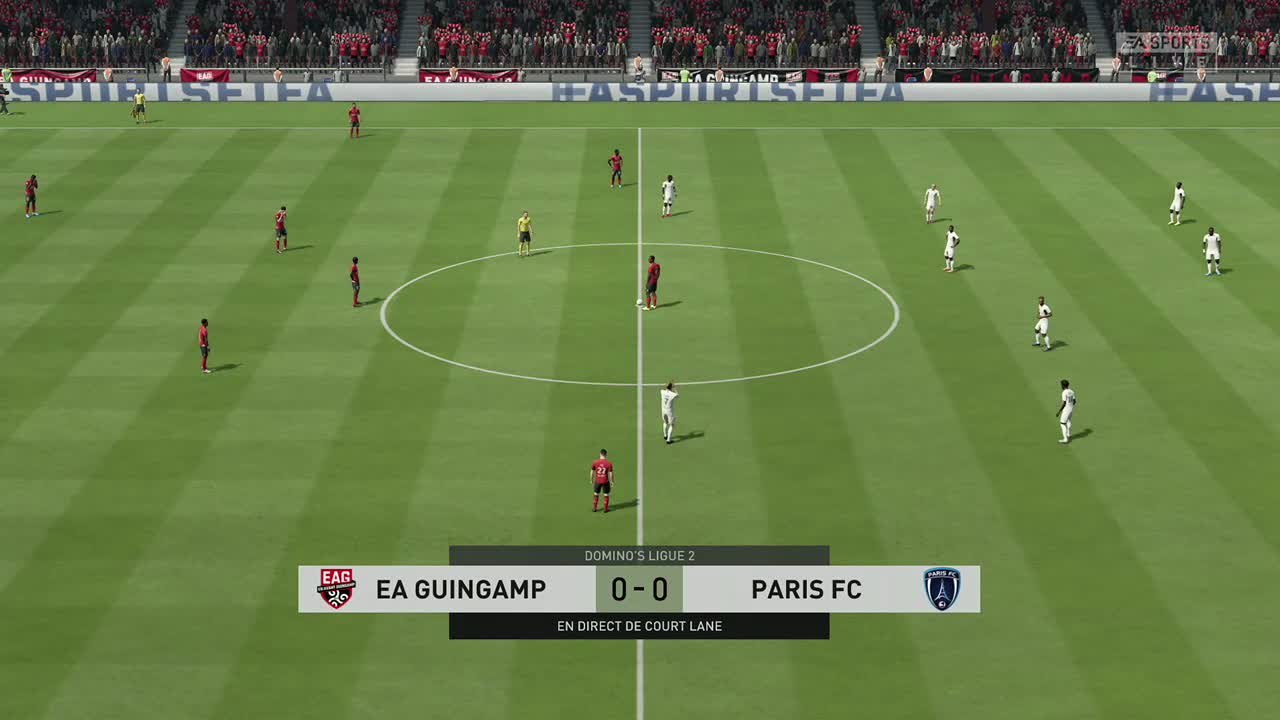 En Avant Guingamp - Paris FC sur FIFA 20 : résumé et buts (L2 - 35e journée)
