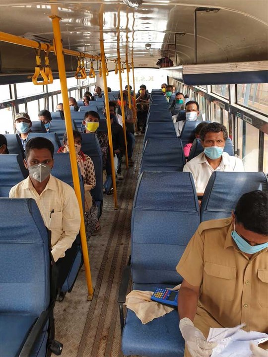 Bus services resume in Karnataka and Telangana after 50 days