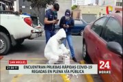 San Miguel: vecinos temen por su salud tras encontrar pruebas rápidas usadas en plena vía pública