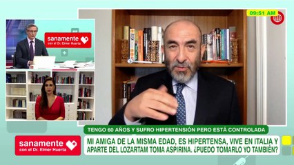 #SanamenteConElDrHuerta - Tengo 60 años y sufro de hipertensión, ¿puedo tomar aspirinas?
