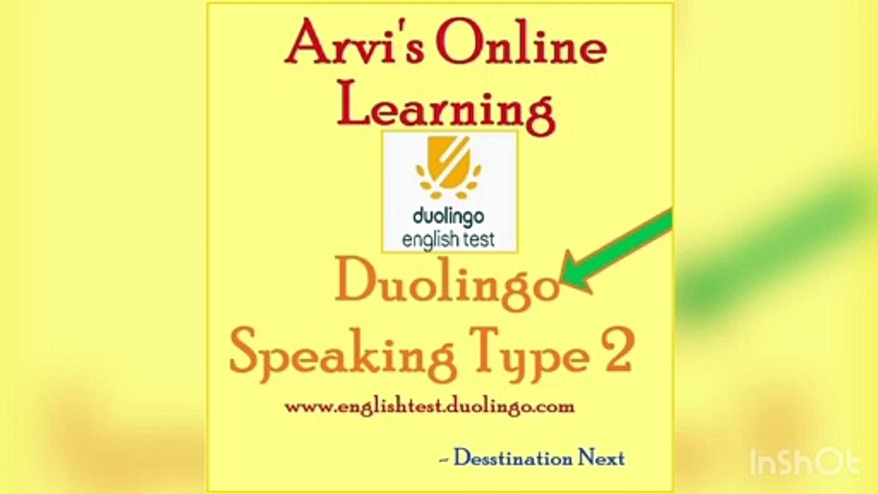 DUOLINGO ENGLISH TEST SPEAKING TYPE 2