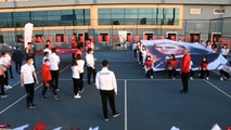 Trabzon'da milli sporcular İstiklal Marşı'nı seslendirdi