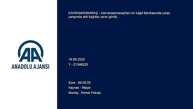 Kağıt fabrikasında atık kağıtlar yandı - KAHRAMANMARAŞ