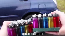 100 LIGHTERS vs CAR